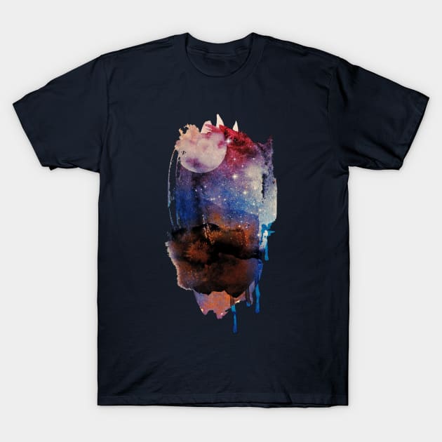 Abstract Watercolour: Moonlit night T-Shirt by Sybille